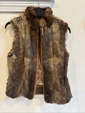 Cole Haan Brown Faux Fur Vest